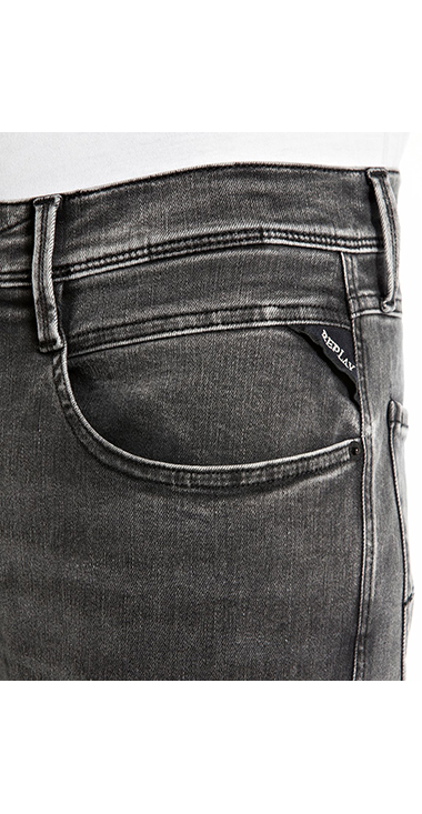 スリムフィットANBASS HYPERFLEXブラックストレッチデニム